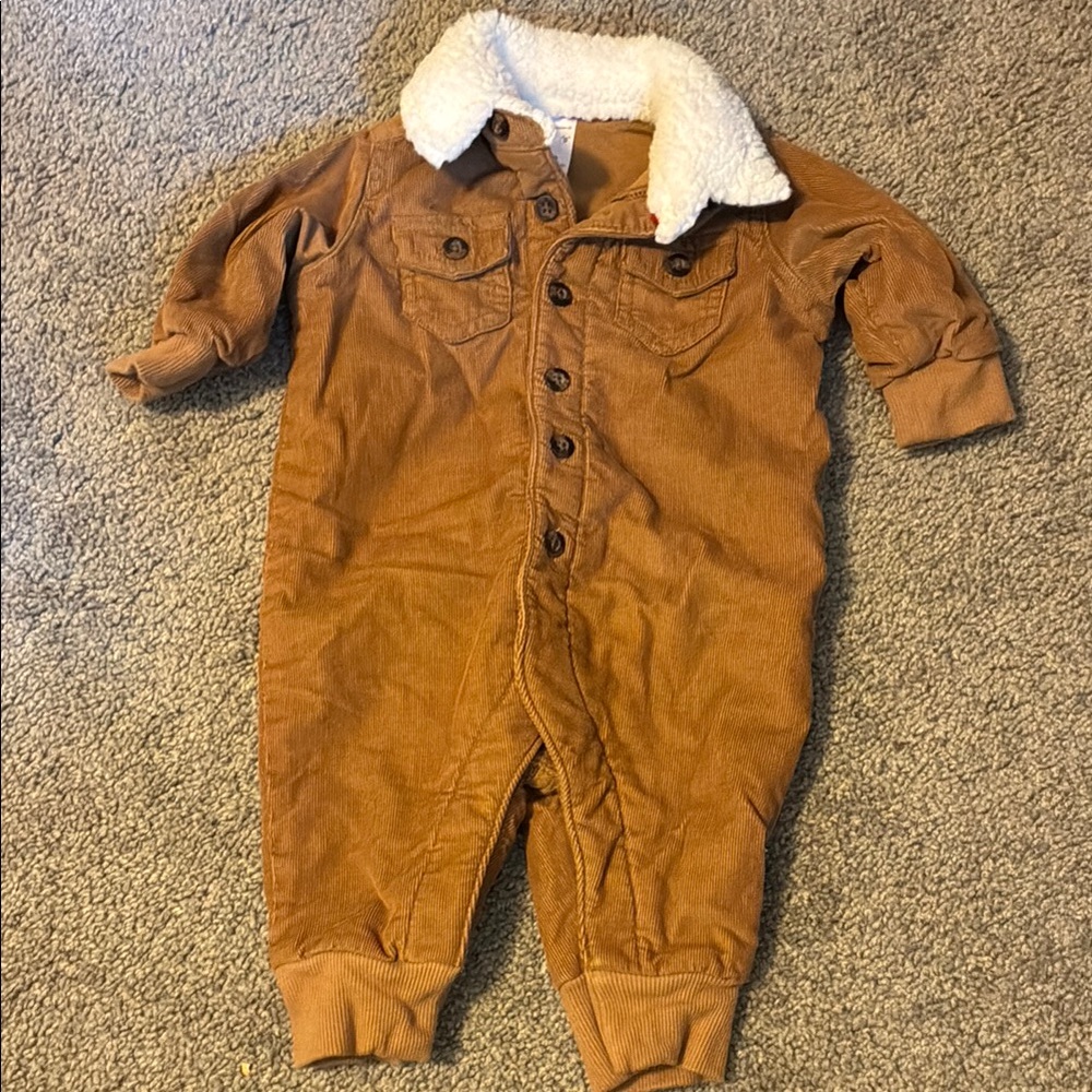 Carter's Brown One Piece with Cream Collar